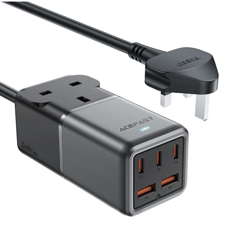 AceFast 75W 5-Port USB-C / USB-A 3-Pin Desktop Fast Charger