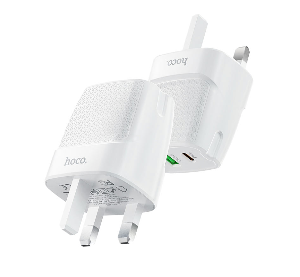 Hoco - Quick charger Bright PD20W + QC3.0 UK plug