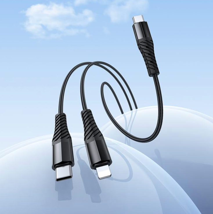 HOCO - X123 Victory 2-in-1 Charging Cable (Type-C to Type-C & 8-Pin, 1m)