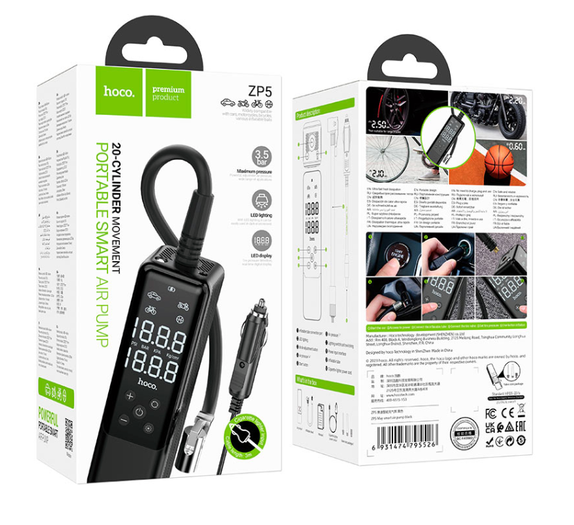 HOCO -  Zp5 Small Portable Smart Air Pump