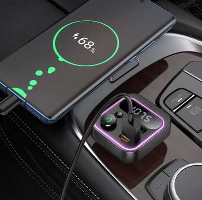 HOCO -  E85 Tiger PD20W+QC3.0 Car BT FM Transmitter Black