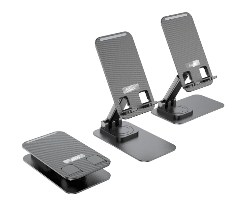 HOCO -  PH50 Ivey Folding 360 Rotatable Phone & Tablet Desktop Holder Black
