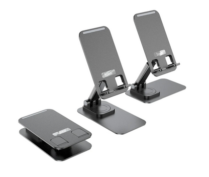 HOCO -  PH50 Ivey Folding 360 Rotatable Phone & Tablet Desktop Holder Black