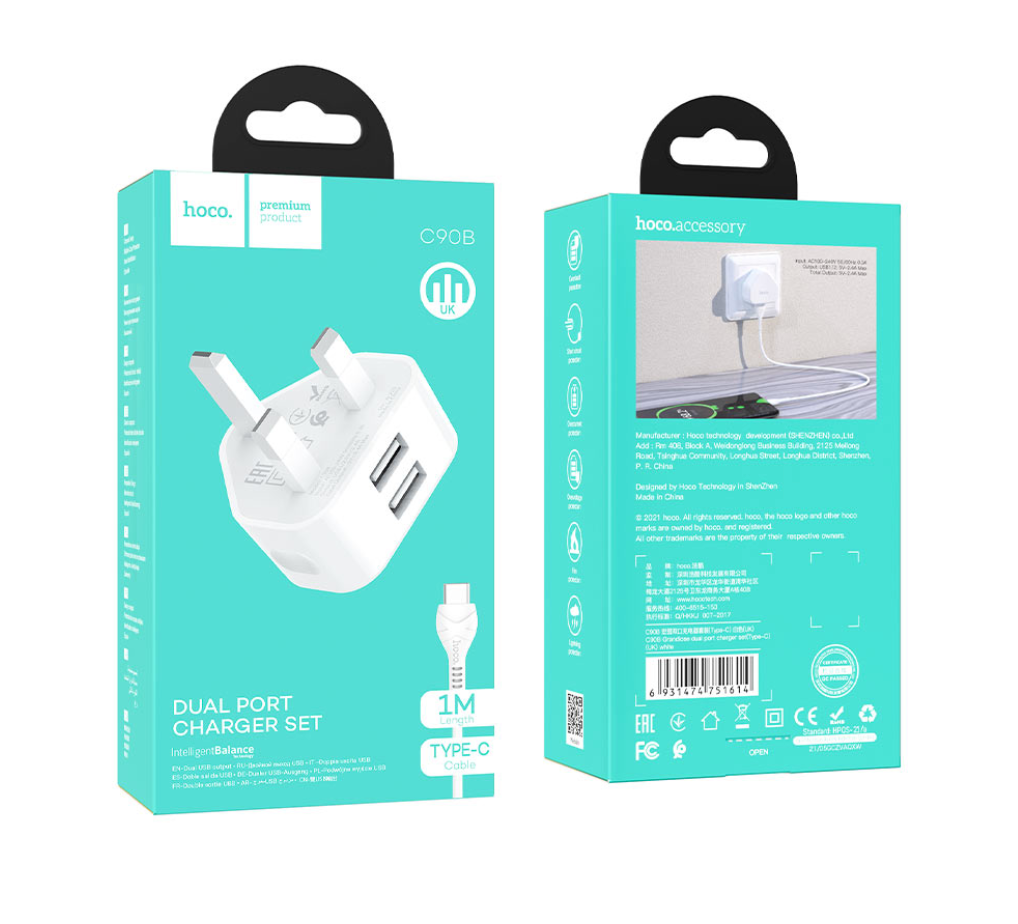 HOCO - Lightning to dual USB-A port charger