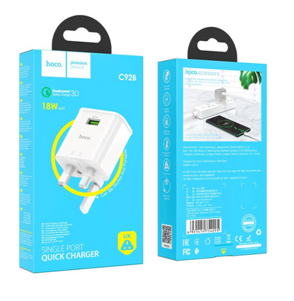 Hoco C92B QC3.0 Wall Charger Adaptor