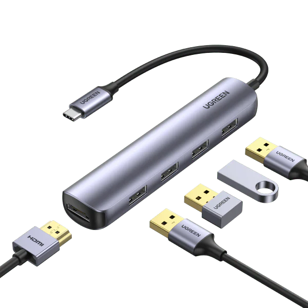UGREEN 5-IN-1 USB-C Hub (4K@60Hz HDMI, RJ45 Ethernet)
