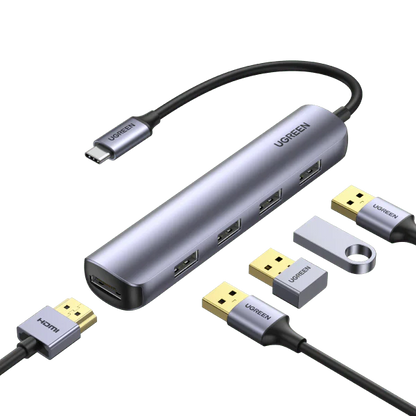 UGREEN 5-IN-1 USB-C Hub (4K@60Hz HDMI, RJ45 Ethernet)